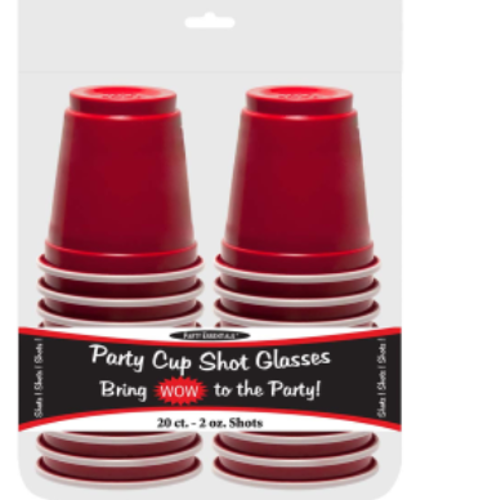 Plastic Red 20 ct. Shot Glass 2oz